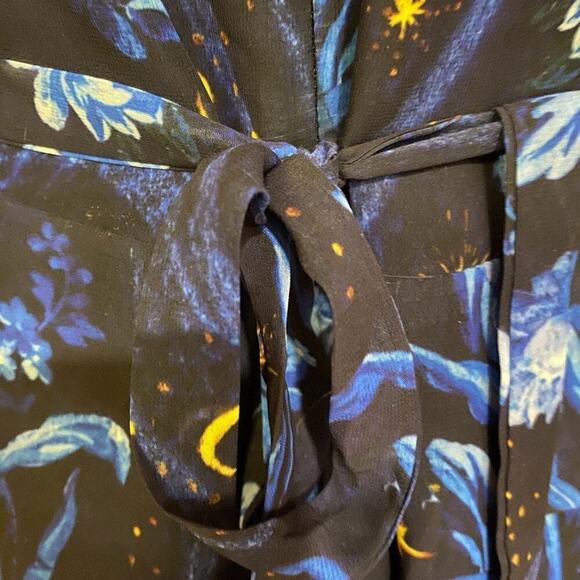 ASOS Hope & Ivy Maternity open back star print midi dress in cobalt  Size 8 - Picture 12 of 15